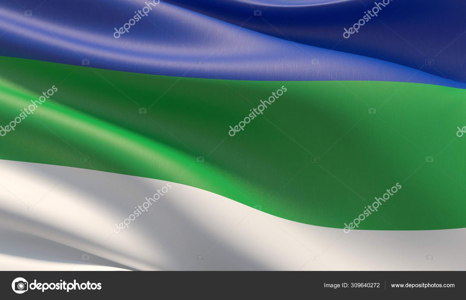 Флаг России и Республики Коми