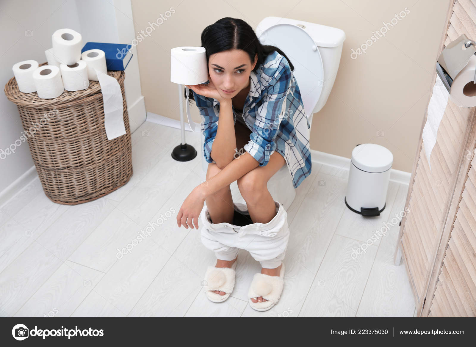 Girl used toilet