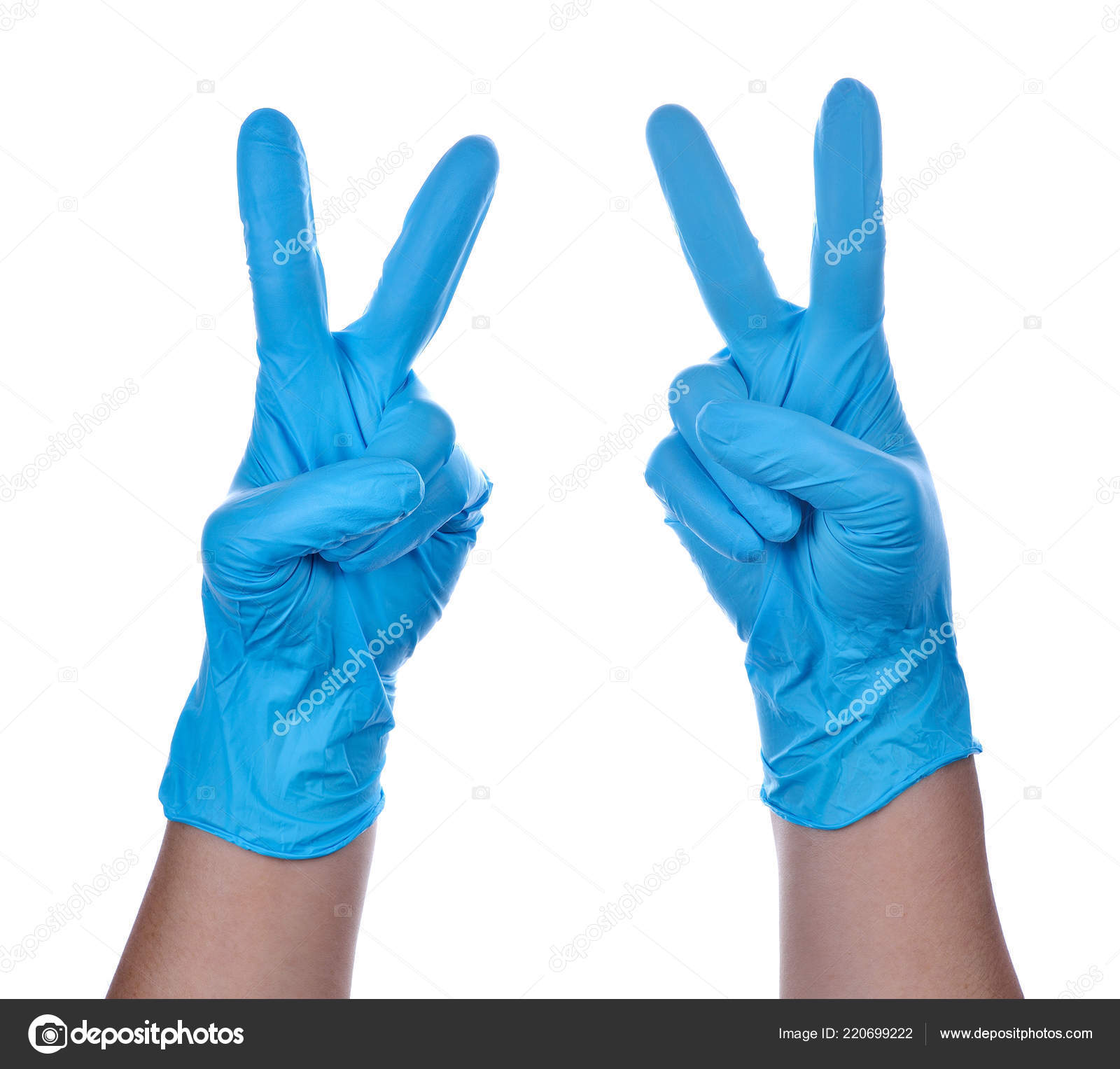 Blue latex gloves