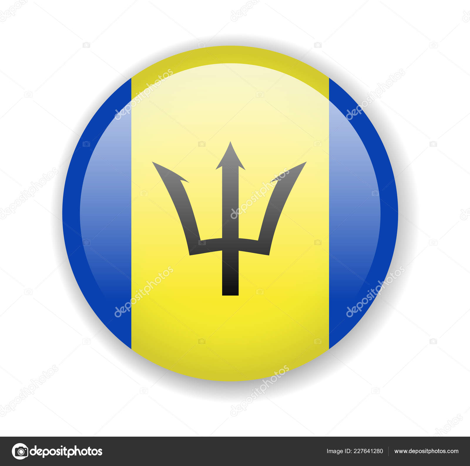Bandera Barbados Icono Brillante Redondo Ilustraci N Vectorial Vector