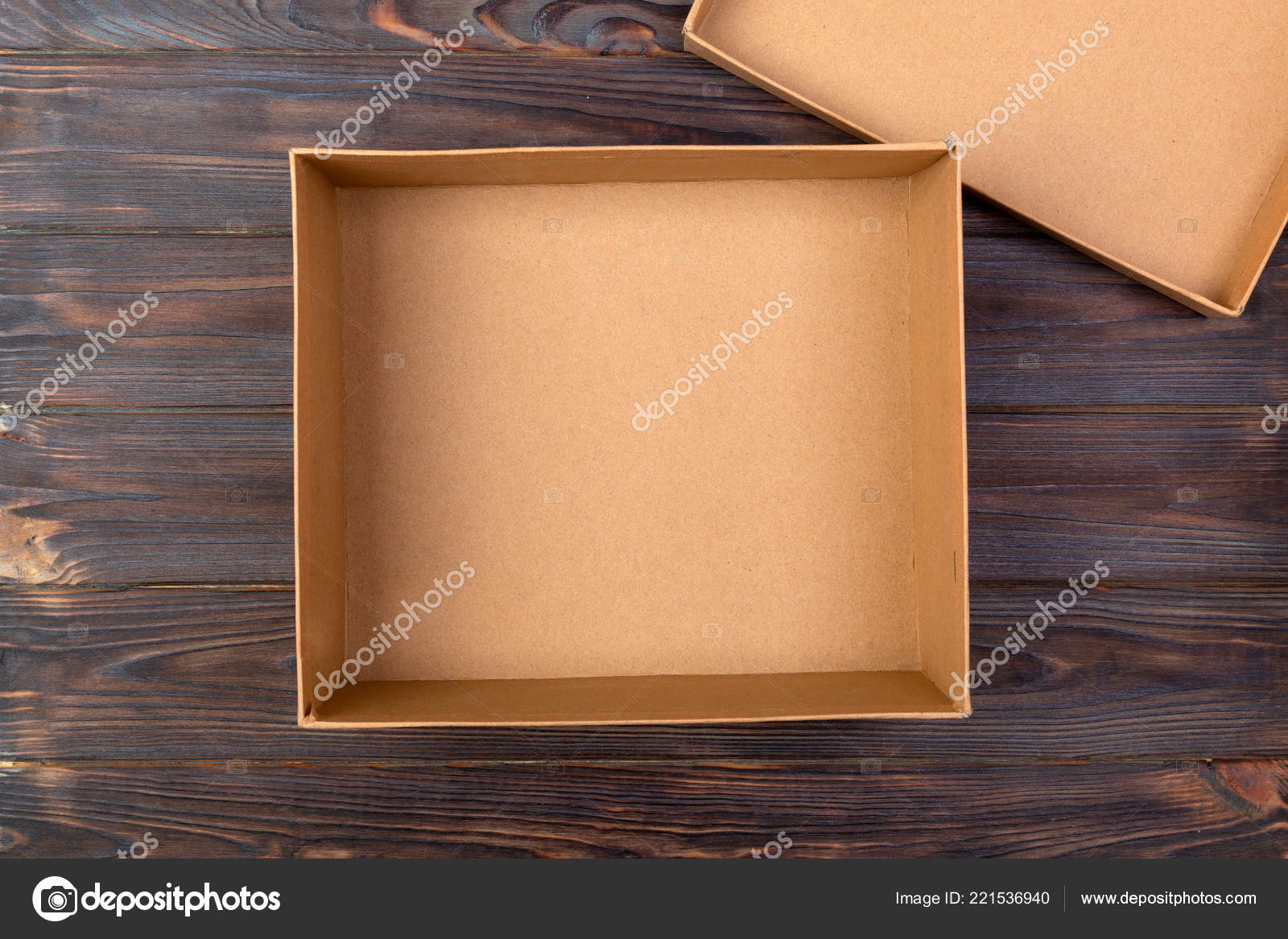 Картонная коробка вид сверху