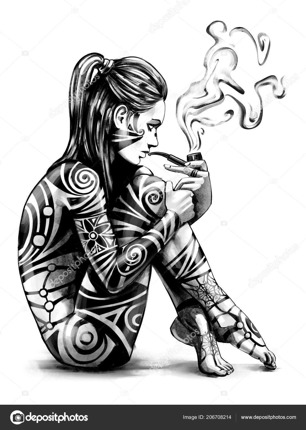 Naked Girl Smoking Cigarette Telegraph