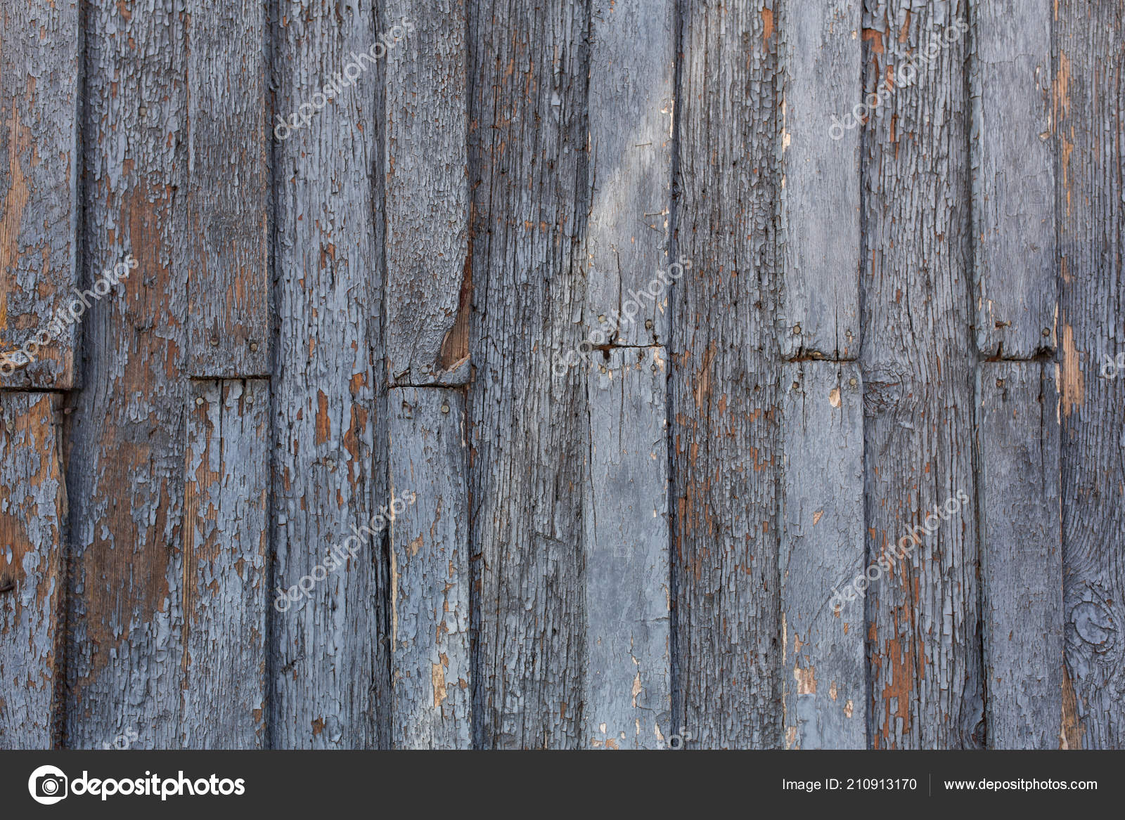 Vieille Porte Bois Avec Peeling Fissuré Peinture Grise