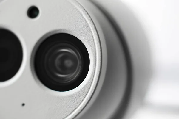 Biały Zabezpieczeń Cctv Kopułkowa Typu Kamery Zbliżenie Obiektyw — Zdjęcie stockowe