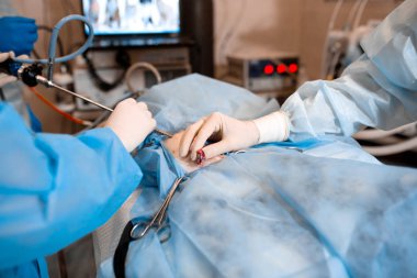 veteriner veya klinikte ameliyatı doktorlar. Tıp, evde beslenen hayvan, hayvanlar, sağlık ve insan kavramı