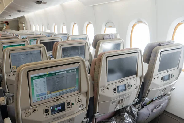 Passenger Interior Cabin Modern Airliner Dubai Uae 2020 — Stock Photo, Image