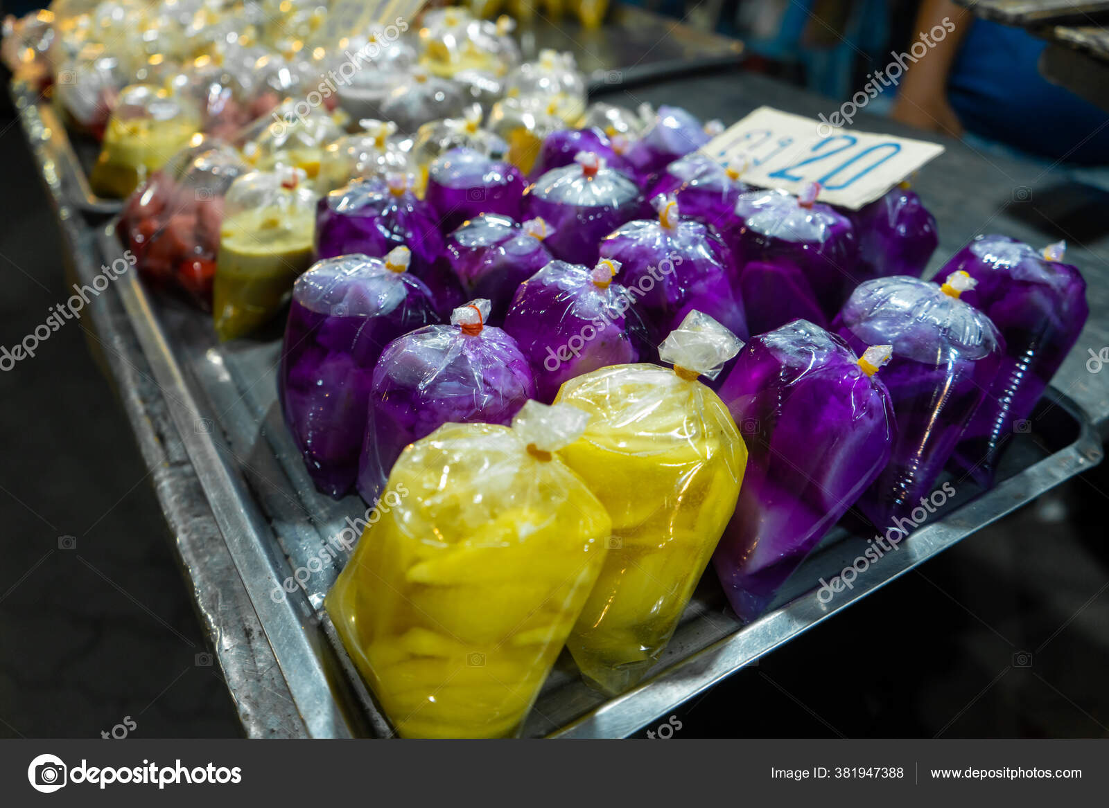 Street Food Market Asia Fruit Packaged Mini Plastic Bags Takeaway