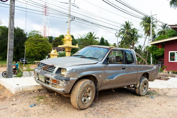 Old Battered Pickup Truck Parked House Rural Transport Samui Tailand — Stock Photo, Image