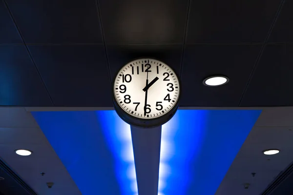 Modern street clock in a public place. Clock at the subway station