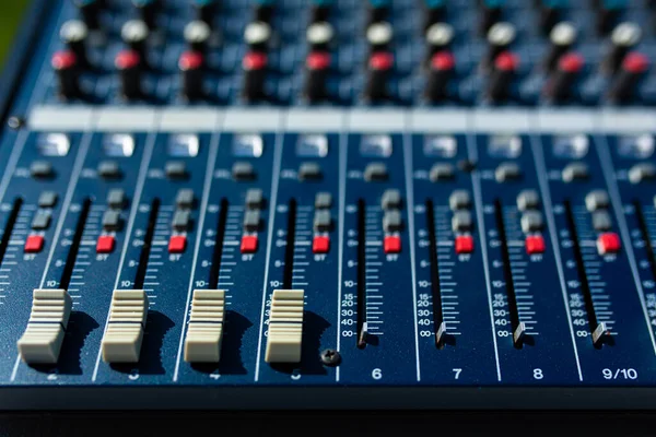 Misturador Equipamentos Som Para Grandes Reuniões Concertos Festas Perto — Fotografia de Stock