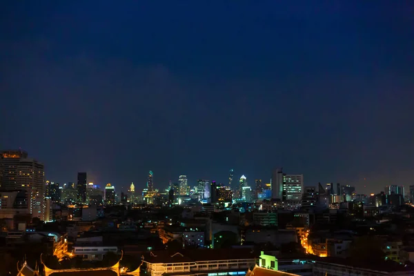 Vista Nocturna Bangkok Luces Nocturnas Horizonte —  Fotos de Stock