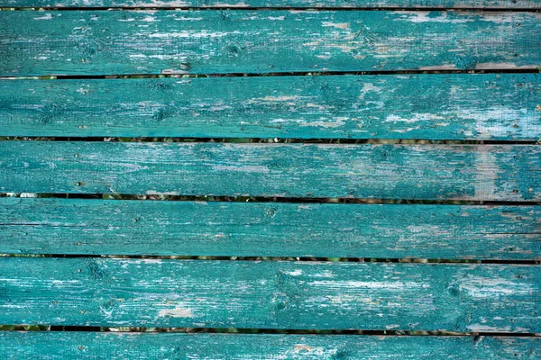 Old Wooden Fence Light Green Paint Peeling Board Texture Фон — стоковое фото