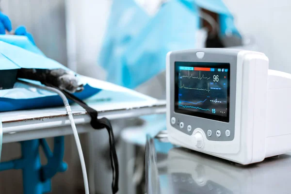 Monitor Frequência Cardíaca Teatro Hospital Sinais Vitais Médicos Monitoram Instrumento — Fotografia de Stock