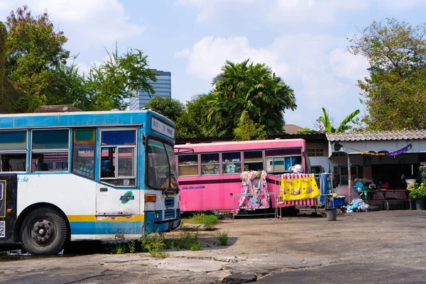Parking Old Buses Out Service Bangkok Tailand 2020 — Stock Photo, Image