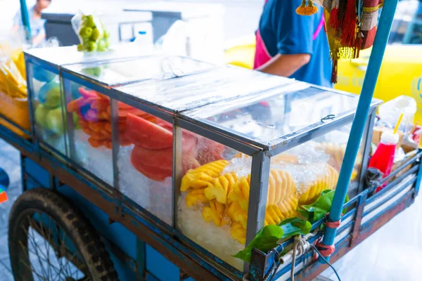 Vendedor Comida Callejera Asia Carro Comida Móvil Tienda Sobre Ruedas — Foto de Stock