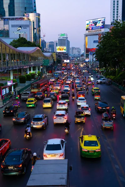 Evening Rush Hour Bangkok Lot Cars Stuck Traffic Bangkok Tailand Royalty Free Stock Photos