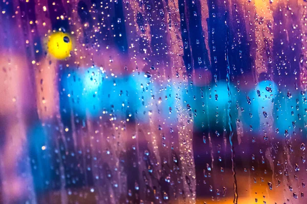 View Plane Window Night Airport Heavy Rain Selective Focus Blurred — Stock Photo, Image