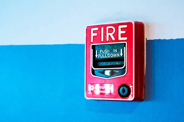 Botón Rojo Alarma Incendios Freno Mano Pared Kuala Lumpur Malasia —  Fotos de Stock