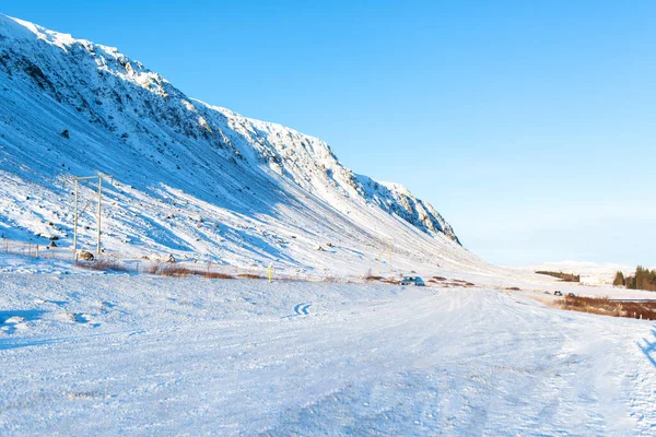 Neuvěřitelná Islandská Horská Krajina Zimě Hory Sněhu Velké Prostory Krása — Stock fotografie