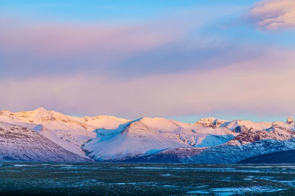 Iceland Incredible Mountain Landscape Winter Mountains Snow Large Spaces Beauty — Stock Photo, Image