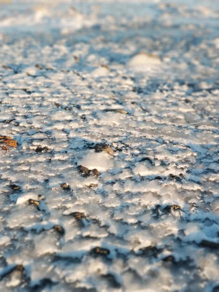 Camino Cubierto Hielo Los Faros —  Fotos de Stock