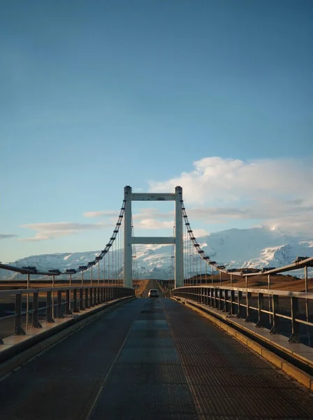 Jokulsarlon Glacier Lagoon Bridge Iceland Golden Hour — Stock Photo, Image