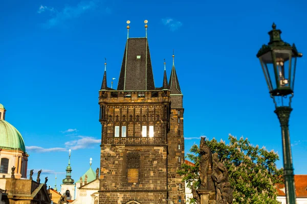 Башня Моста Карлов Мост Архитектура Старой Европы Историческое Здание Прага — стоковое фото