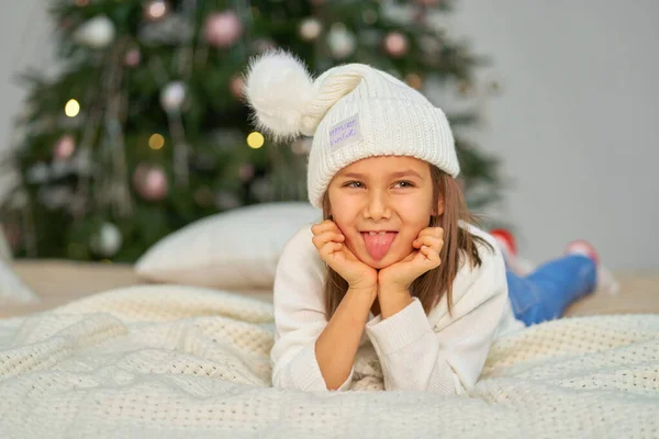 Bonne Enfance Conte Fées Magique Noël Petite Fille Attendant Les — Photo