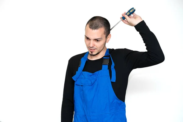 Tecnico Professionale Riparazione Installazione Manutenzione Una Tuta Lavoro — Foto Stock