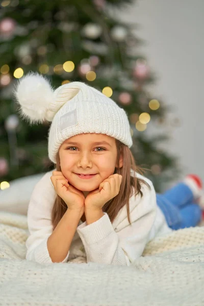 Bonne Enfance Conte Fées Magique Noël Petite Fille Attendant Les — Photo