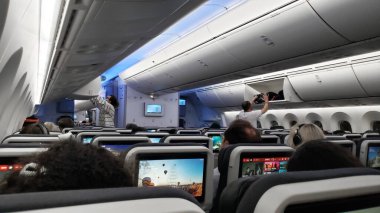 Modern bir Türk Hava Yolları Boeing 747 uçağı. Türkiye, İstanbul - 21.07.2020