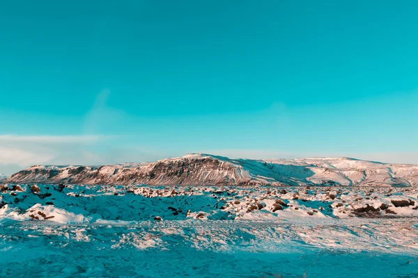 Incredibile Paesaggio Montano Islandese Inverno Montagne Nella Neve Grandi Spazi — Foto Stock