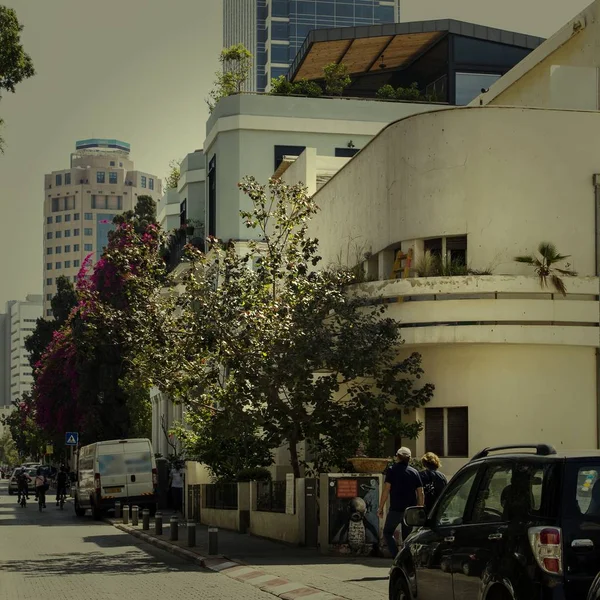Тель Авив Израиль Апреля 2018 Года Уличная Сцена Старым Отремонтированным — стоковое фото