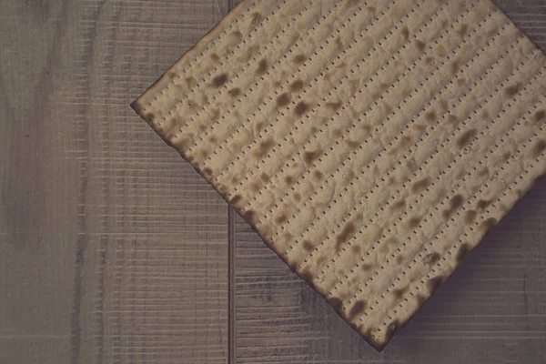 Estilo Retrô Fundo Páscoa Matzoh Judaico Pão Passover Judaico Sobre — Fotografia de Stock