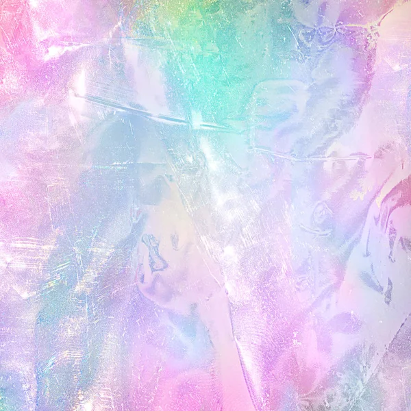 Abstrakte Holographische Regenbogen Folientextur Trendiger Magischer Hintergrund Mit Pastellfarben — Stockfoto