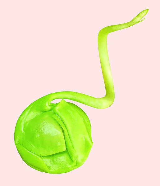 Young Green Sprout Isolated Pastel Pink Background — Stock Photo, Image