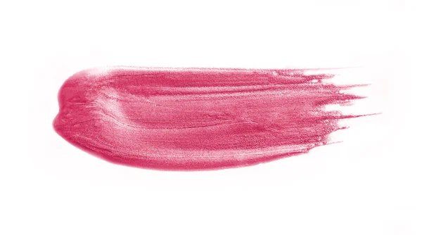 Kreative Rote Kosmetische Flüssigkeit Abstrich Auf Weißem Hintergrund Pinselstrich — Stockfoto