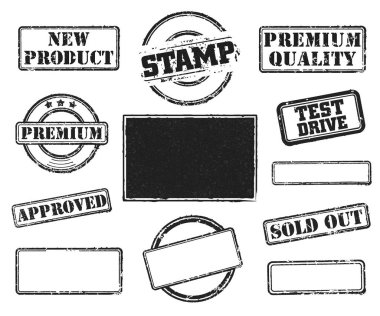 Set of rubber stamps clipart