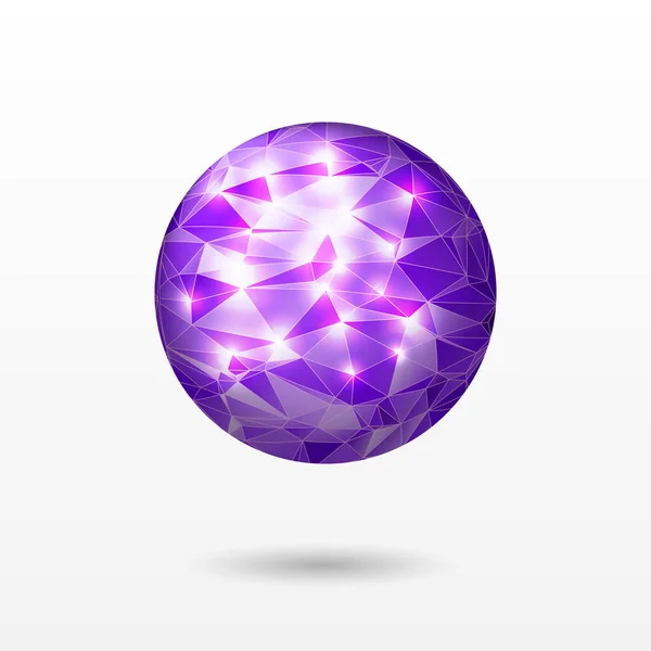 Bright polygonal sphere — Stock Vector