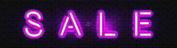 Neon banner Sale — Stock Vector