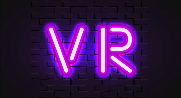 Virtual Reality neon — Stock Vector