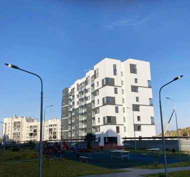 Yeni konut binası. Yeni bölge şehrinin parçası