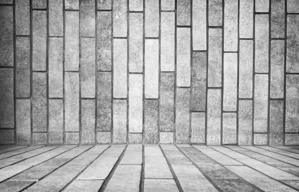 Empty Grey Interior Vintage Background Brick Wall — Stock Photo, Image