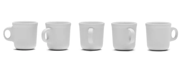 Коллекция Чашки Чая Изолированы Белом Фоне Рендеринг — стоковое фото