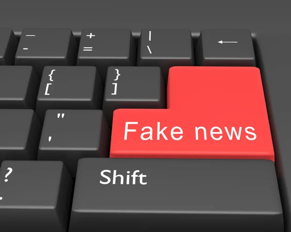 Parole Fake News Scritte Una Tastiera Del Computer Immagine Concettuale — Foto Stock