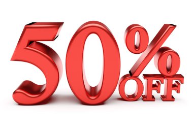 % 50 'si beyazdan izole edilmiş 3D kelimeler. 3d oluşturma