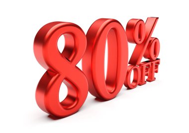 3D kelimeler% 80 beyaz üzerine izole edilmiş. 3d oluşturma