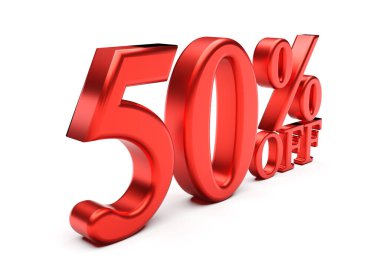 % 50 'si beyazdan izole edilmiş 3D kelimeler. 3d oluşturma