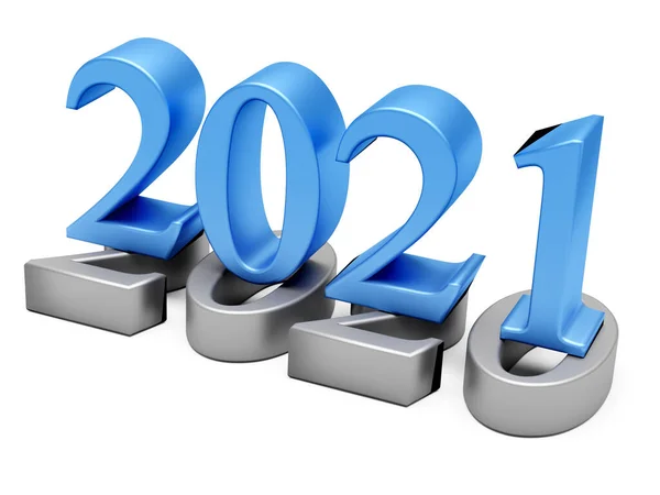 New Year 2021 Holiday Concept Color Number 2021 Lies 2020 — Stock Photo, Image