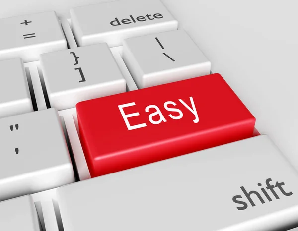 Word Easy Bir Bilgisayar Klavyesine Yazılmış Bir Bilgisayar Tuşundaki Kavramsal — Stok fotoğraf